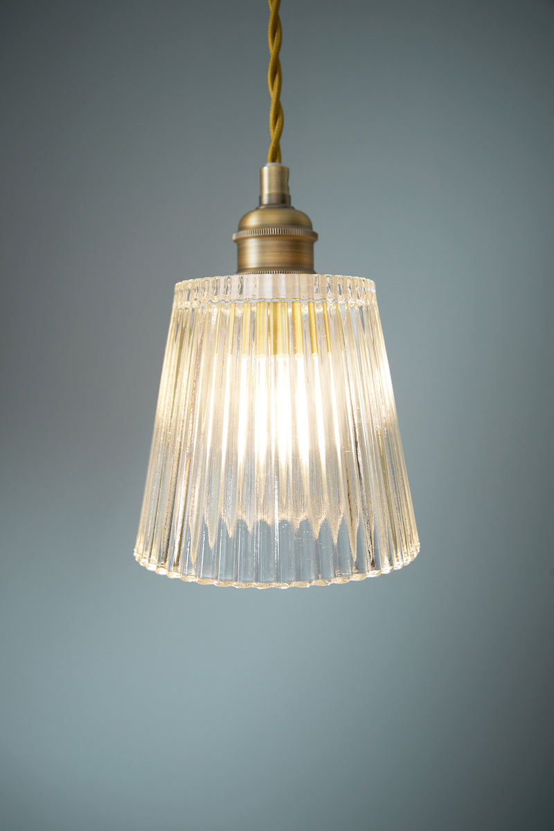 Laura Ashley Callaghan 3 Light Pendant Antique Brass and Glass