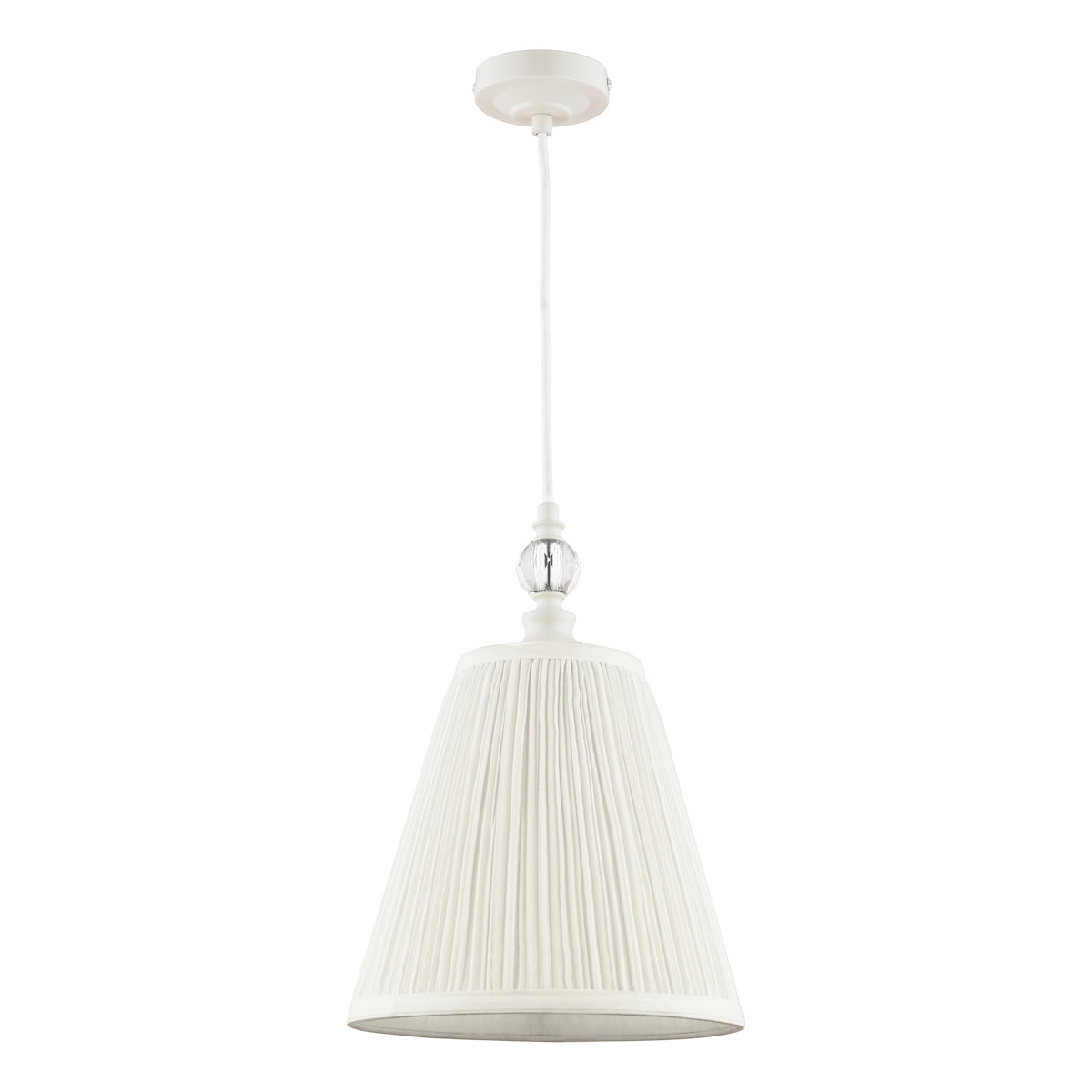 Laura Ashley Ellis Pendant Satin Cream and Crystal With Shade