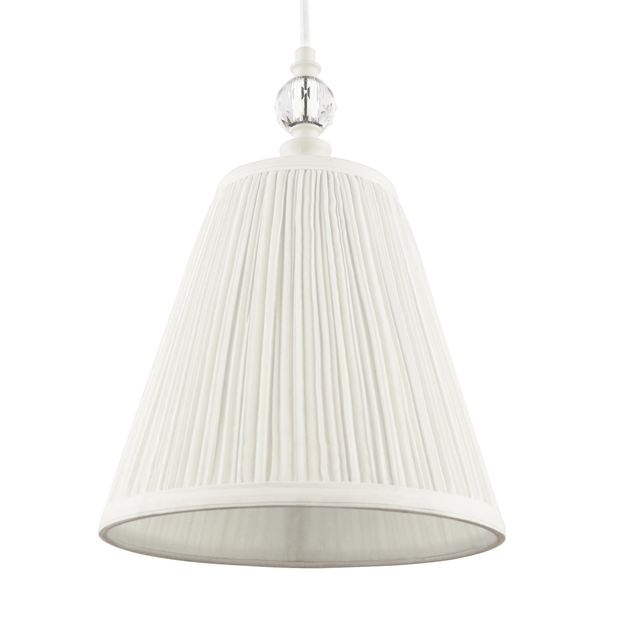 Laura Ashley Ellis Pendant Satin Cream and Crystal With Shade