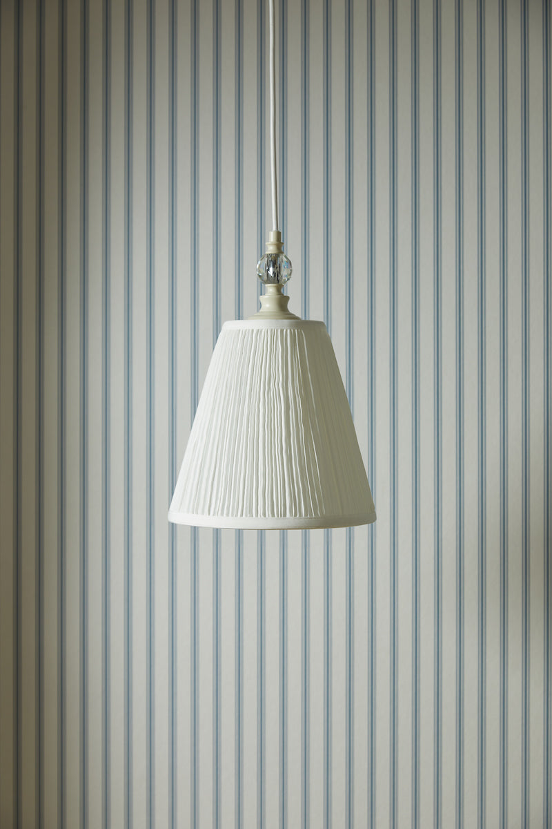 Laura Ashley Ellis Pendant Satin Cream and Crystal With Shade