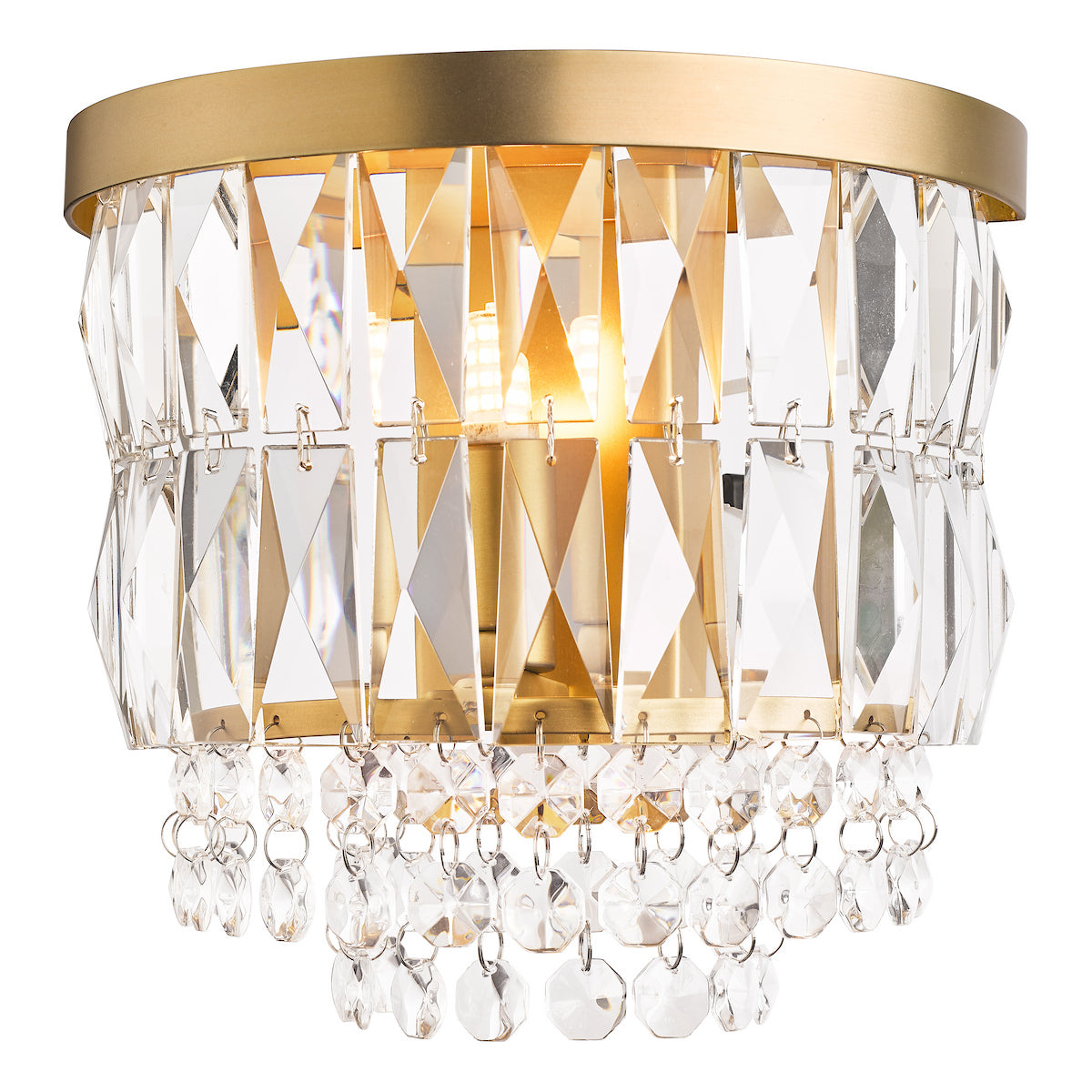 Laura Ashley Rhosill Wall Light Crystal and Matt Antique Brass