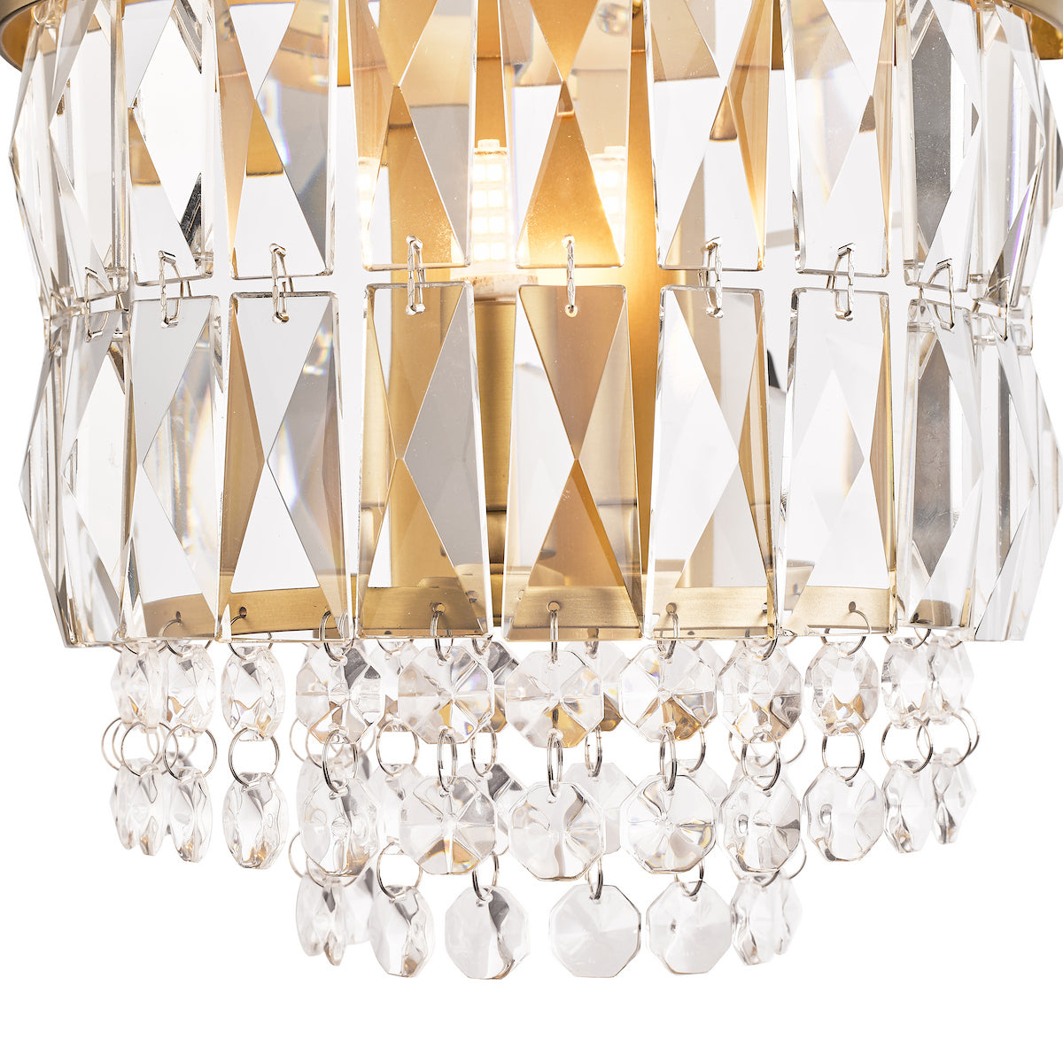 Laura Ashley Rhosill Wall Light Crystal and Matt Antique Brass