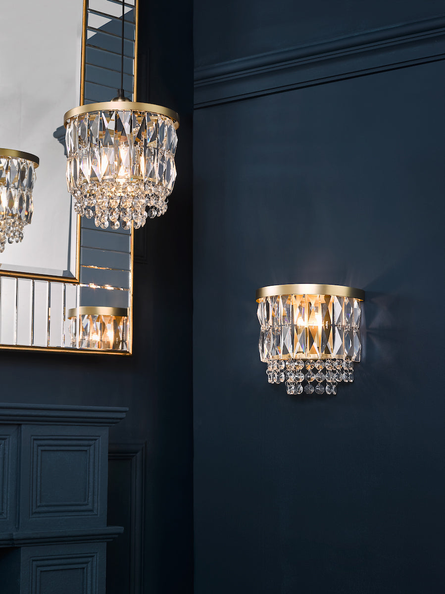 Laura Ashley Rhosill Easy Fit Pendant Crystal and Antique Brass