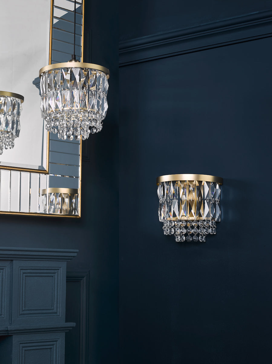 Laura Ashley Rhosill Easy Fit Pendant Crystal and Antique Brass
