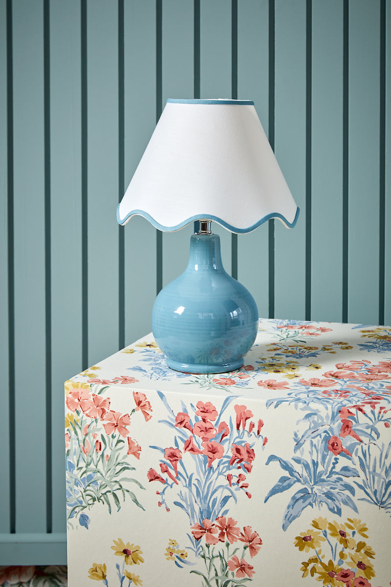 Laura Ashley Bramhope Table Lamp Blue Ceramic With Shade