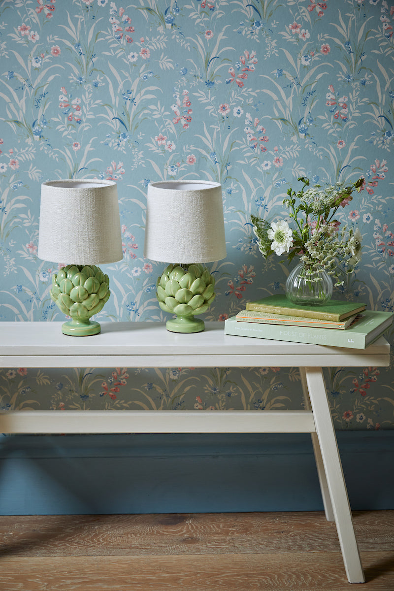 Laura Ashley Artichoke Twin Pack Table Lamp Green With Shade