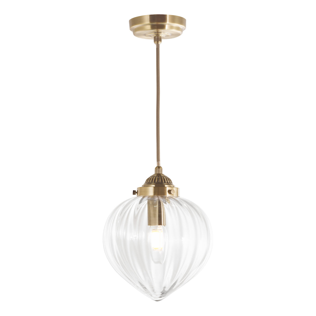 Laura Ashley Whitham Pendant Antique Brass and Glass