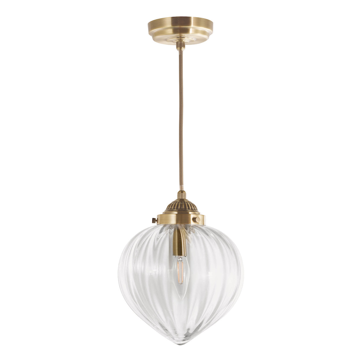 Laura Ashley Whitham Pendant Antique Brass and Glass