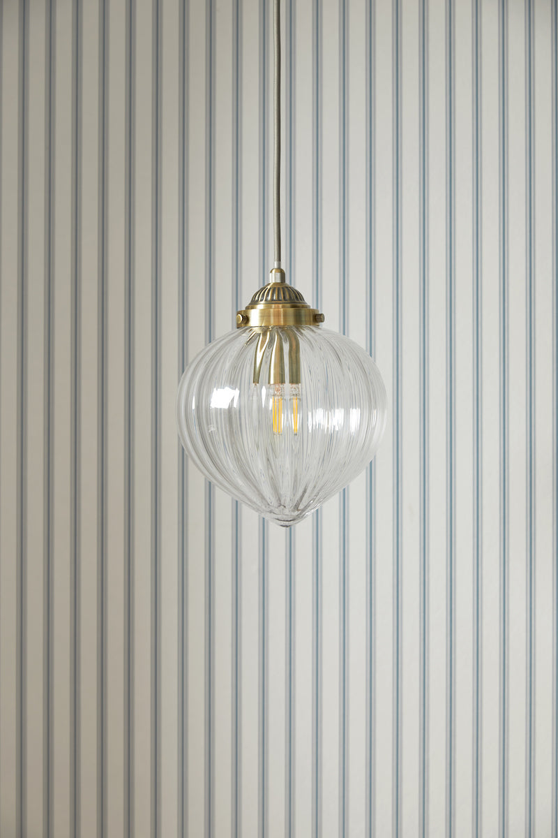 Laura Ashley Whitham Pendant Antique Brass and Glass