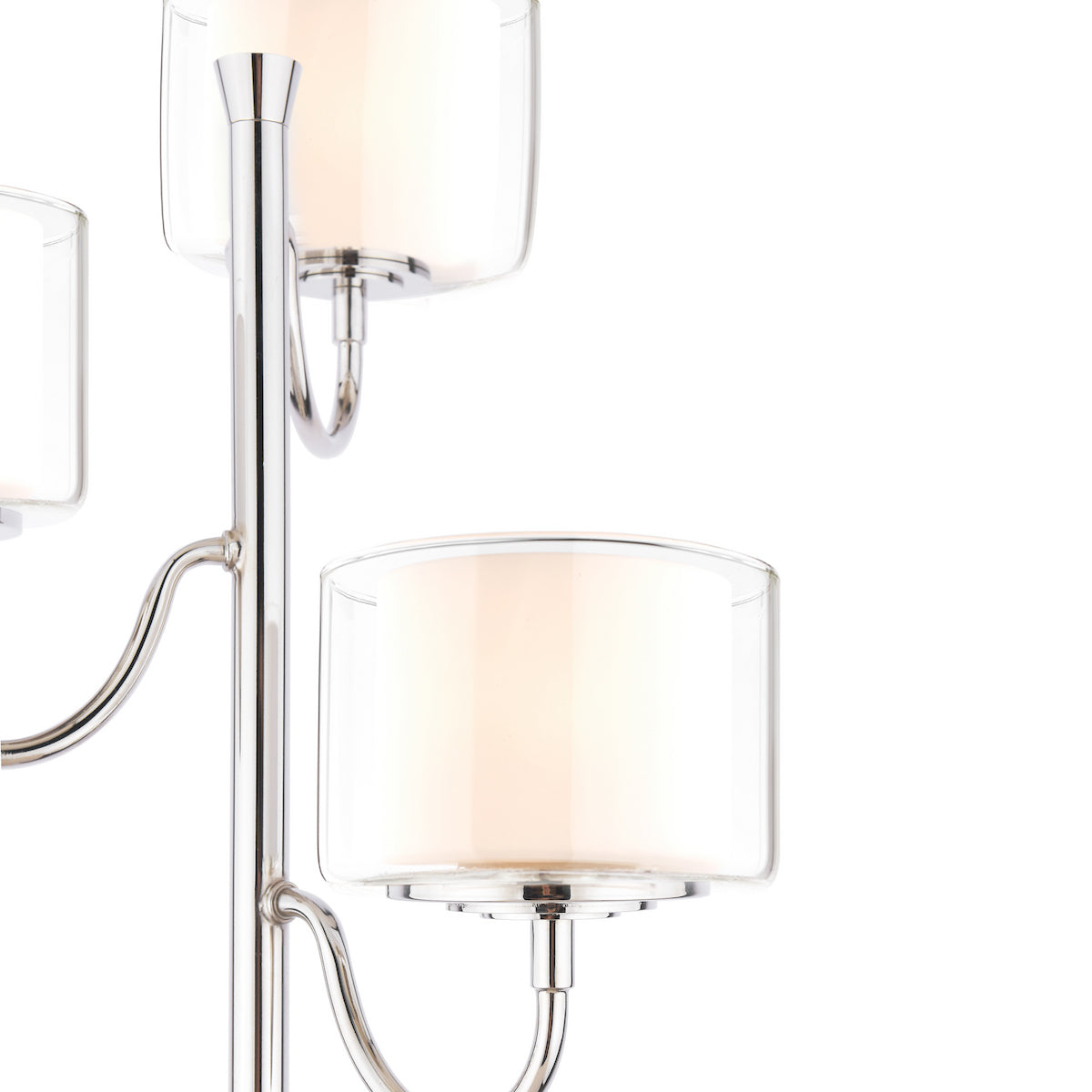 Laura Ashley Southwell 3 Light Floor Lamp Polished Nickel and Opal Glass