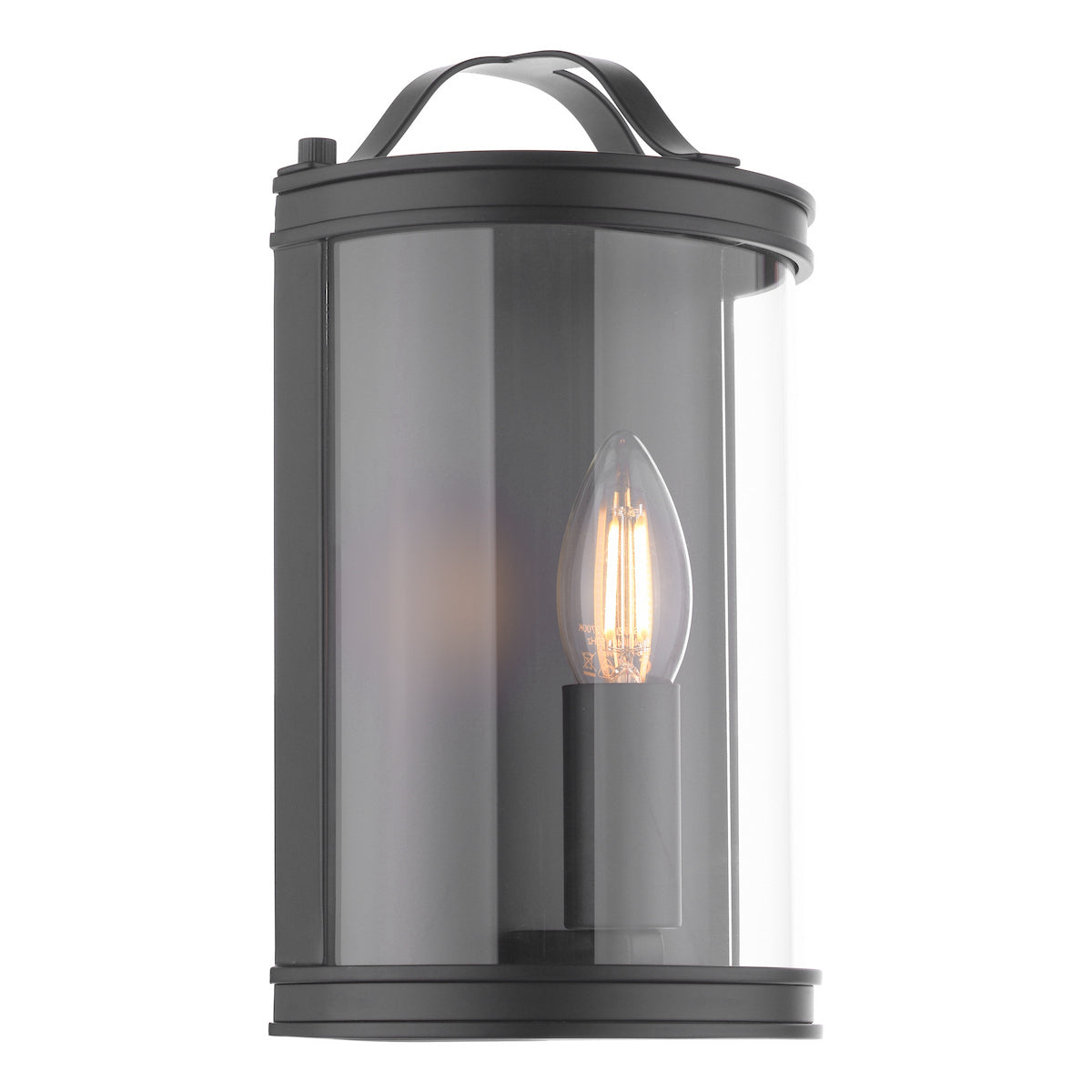 Laura Ashley Harrington Wall Light Matt Black and Glass