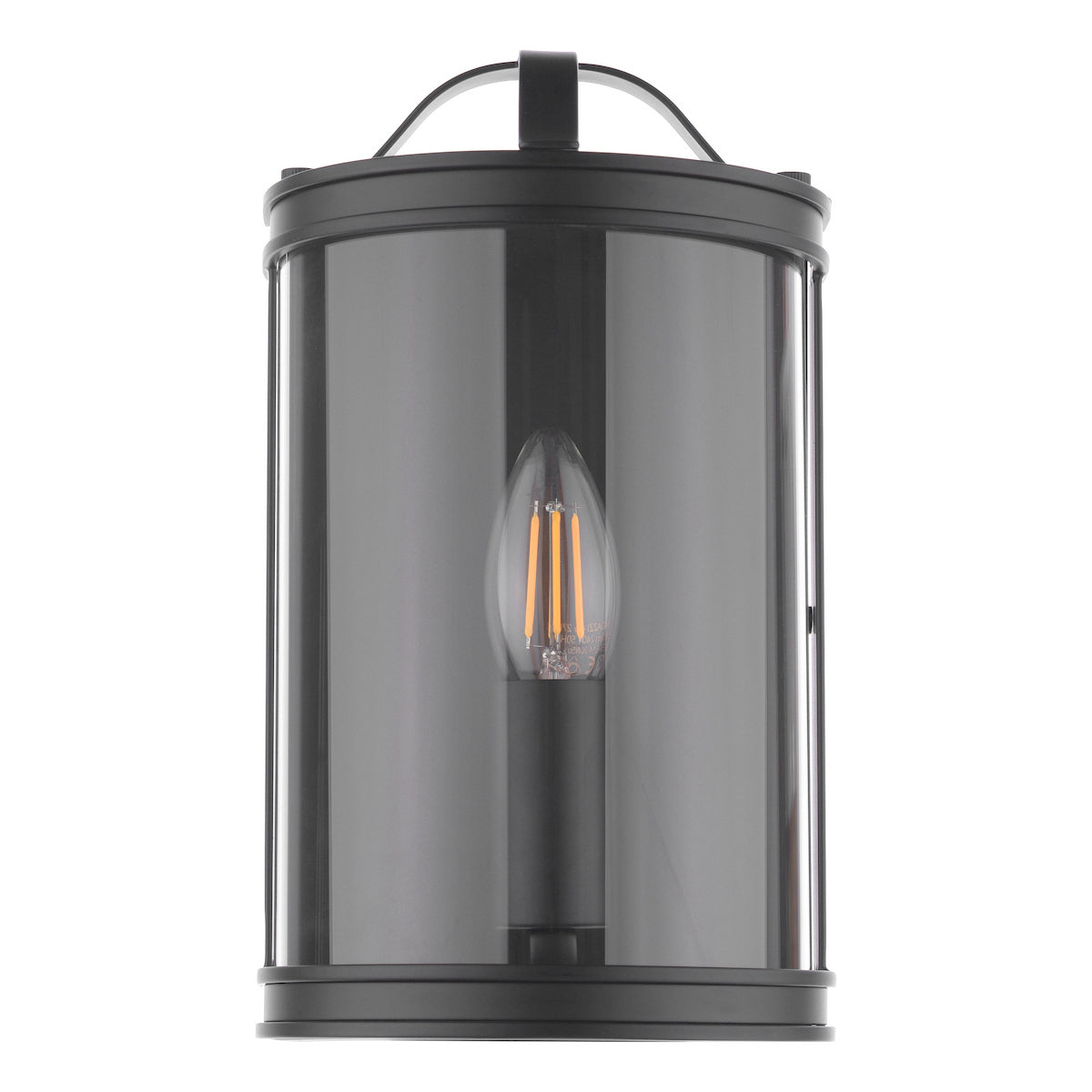 Laura Ashley Harrington Wall Light Matt Black and Glass