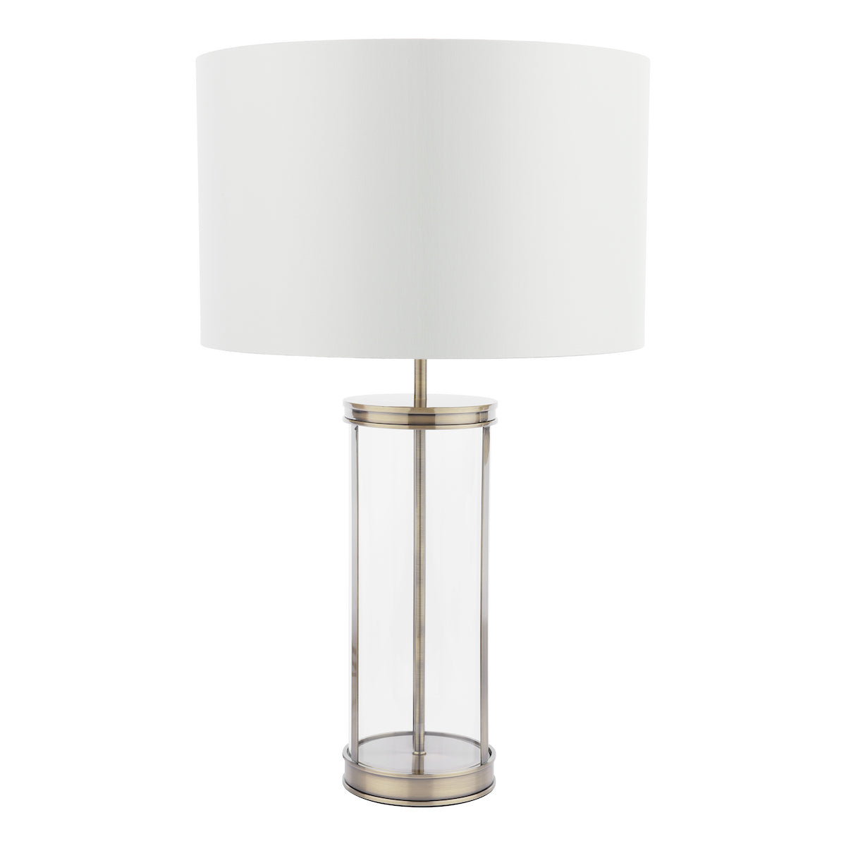 Laura Ashley Harrington Large Table Lamp Antique Brass and Glass With Shade