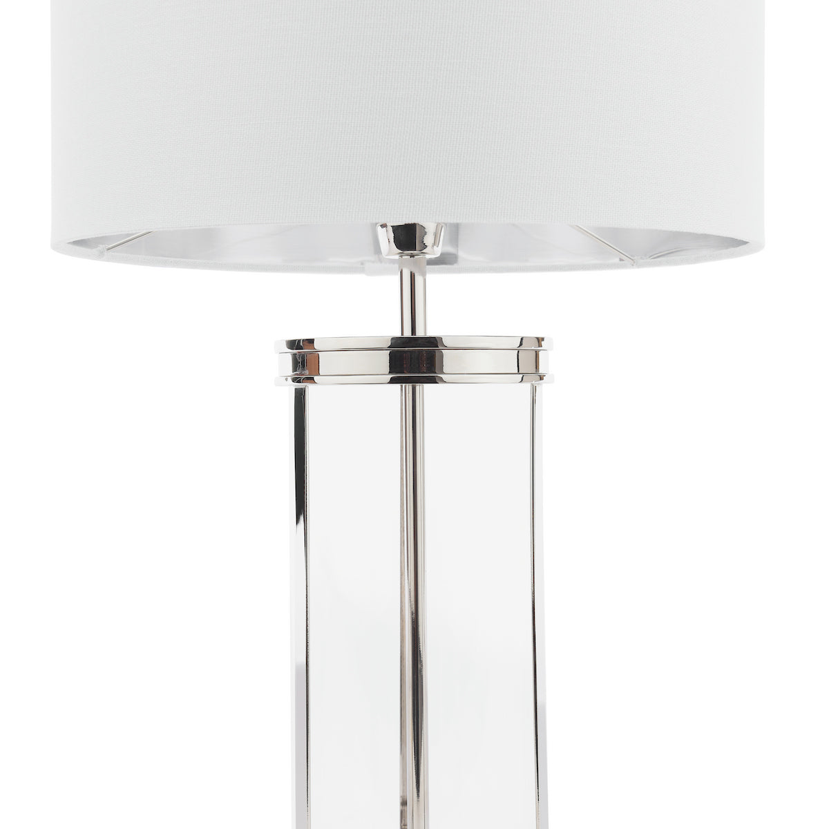 Laura Ashley Harrington Small Table Lamp Polished Nickel and Glass With Shade