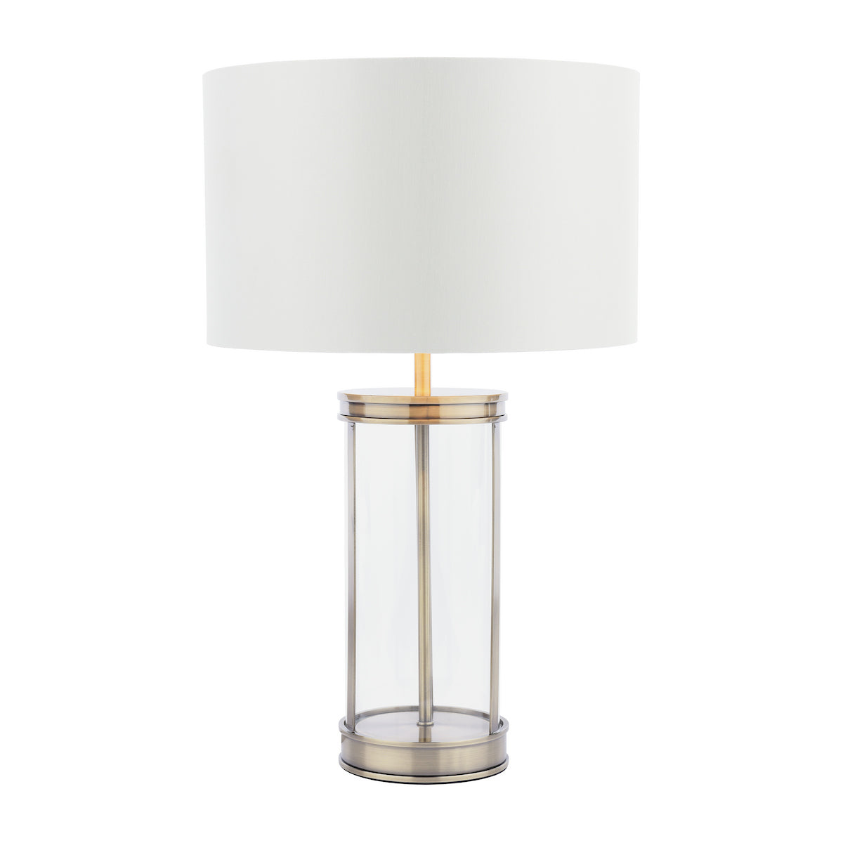 Laura Ashley Harrington Small Table Lamp Antique Brass and Glass With Shade
