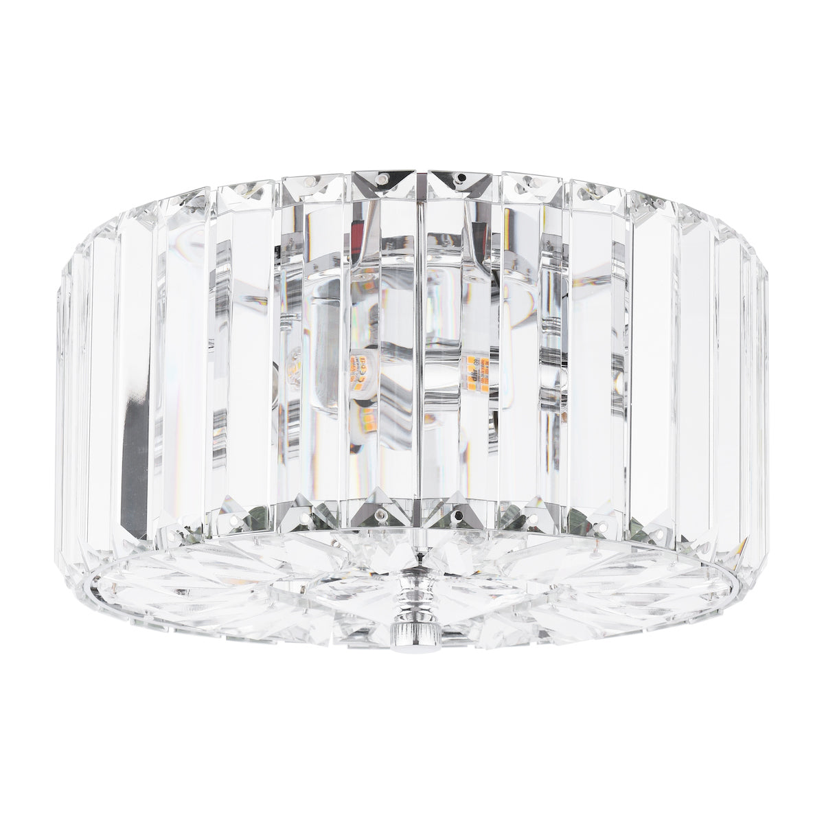 Laura Ashley Fernhurst 3 Light Flush Crystal and Polished Chrome