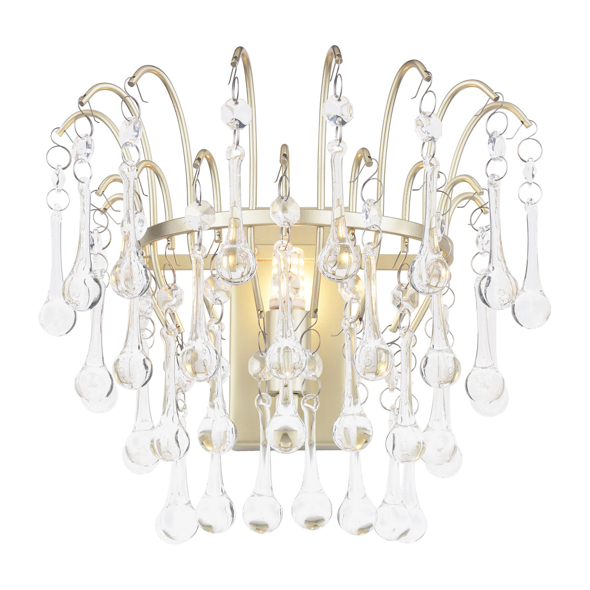 Laura Ashley Willow Wall Light Satin Champagne and Crystal