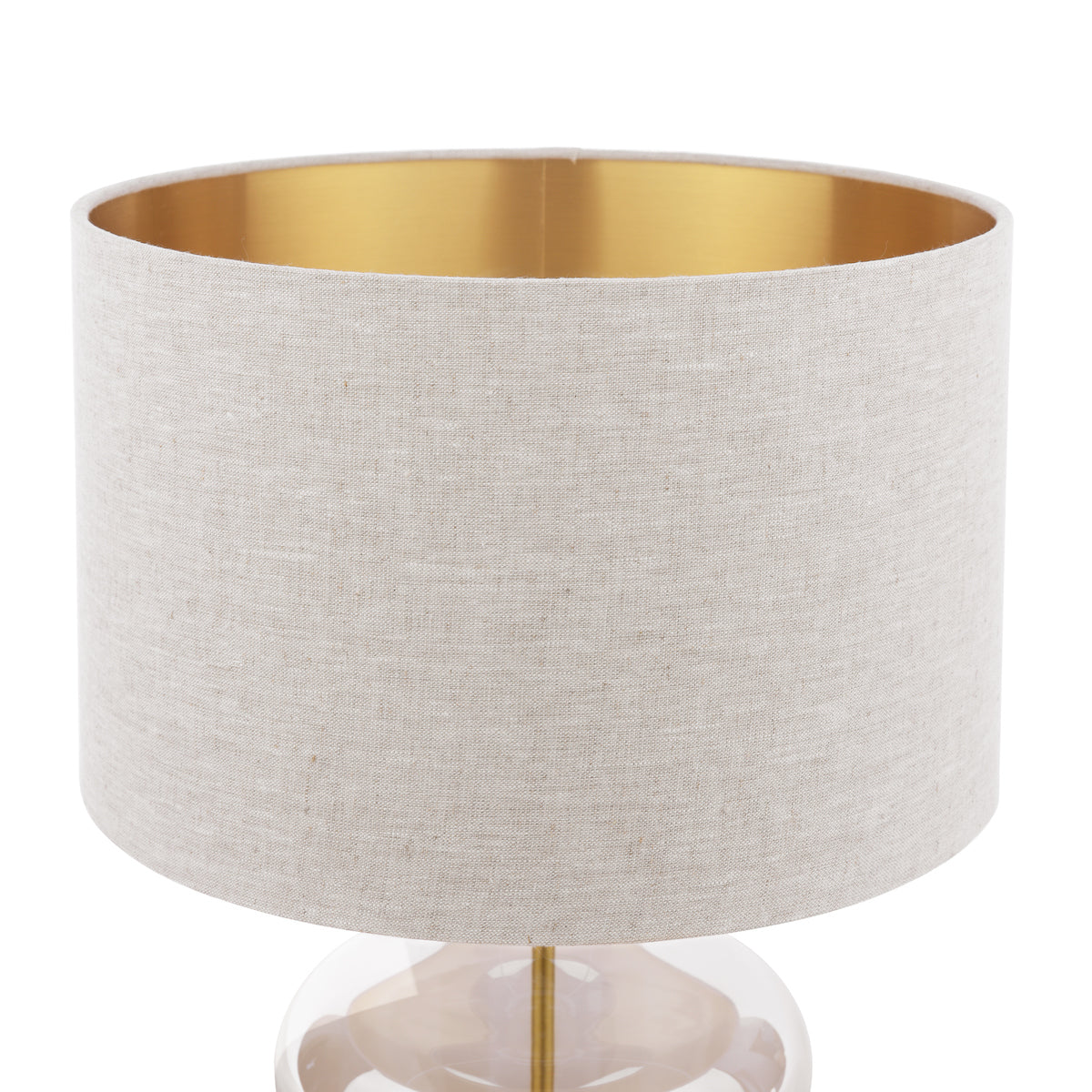 Laura Ashley Ockley Table Lamp Antique Brass and Champagne Glass With Shade
