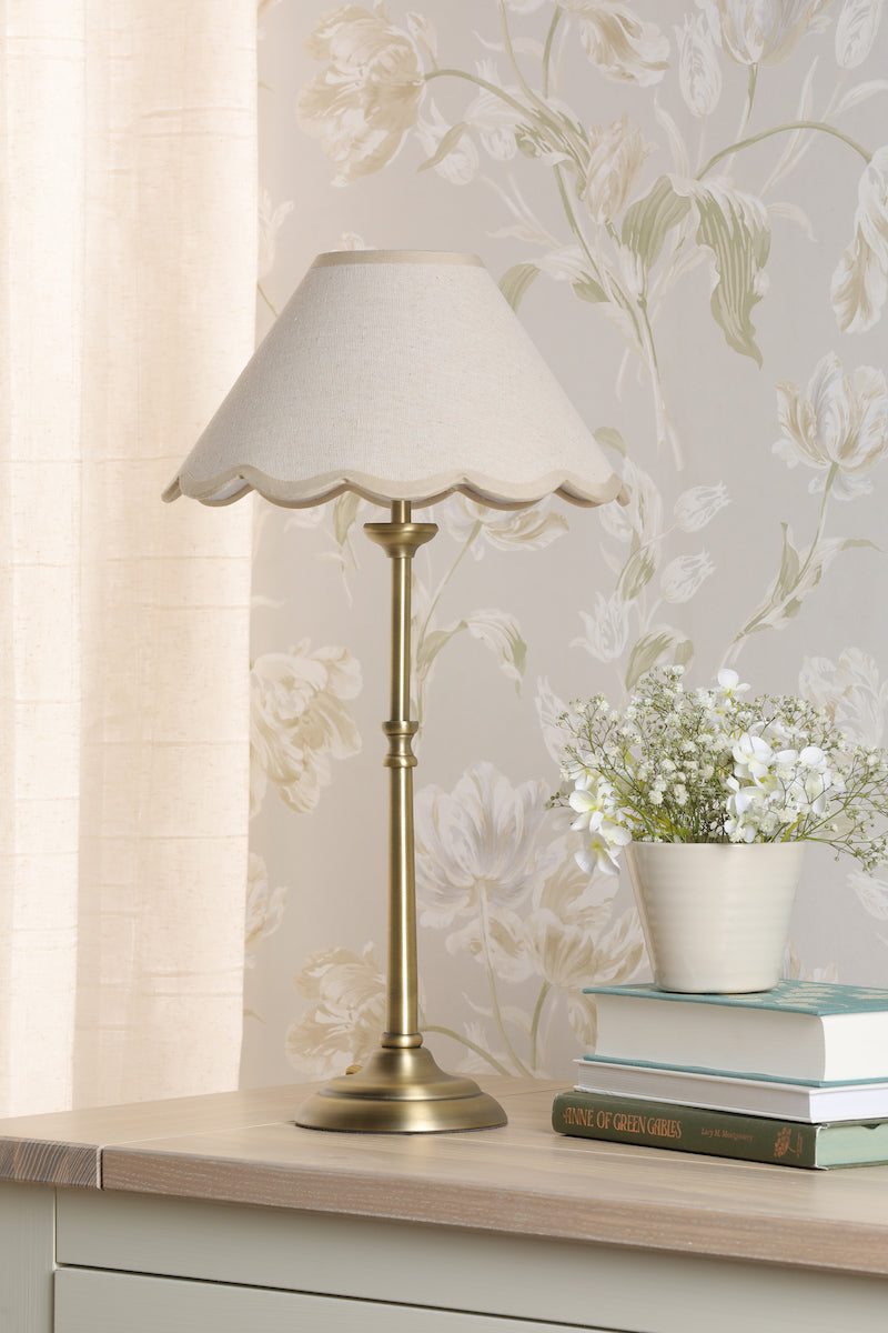 Laura Ashley Cordwell Table Lamp Matt Antique Brass With Shade