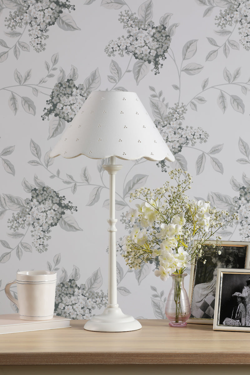 Laura Ashley Cordwell Table Lamp Matt White With Shade