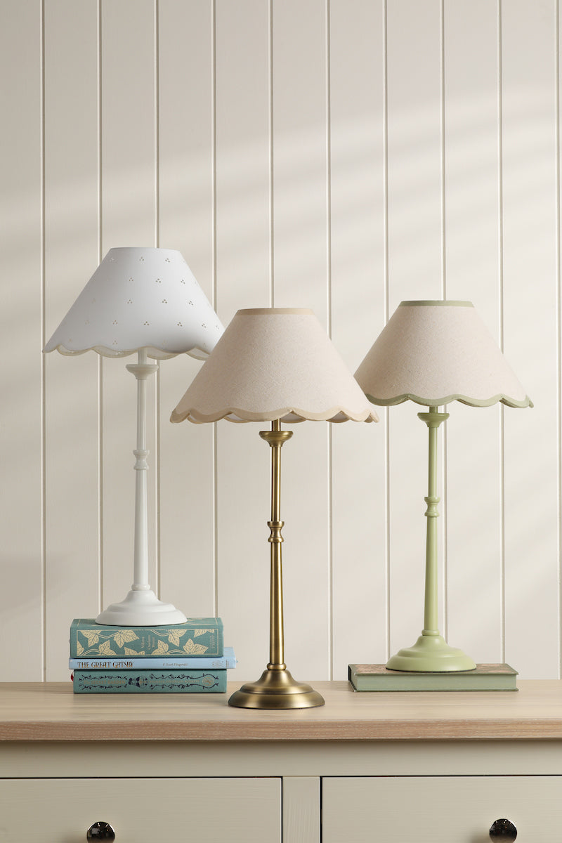 Laura Ashley Cordwell Table Lamp Matt White With Shade