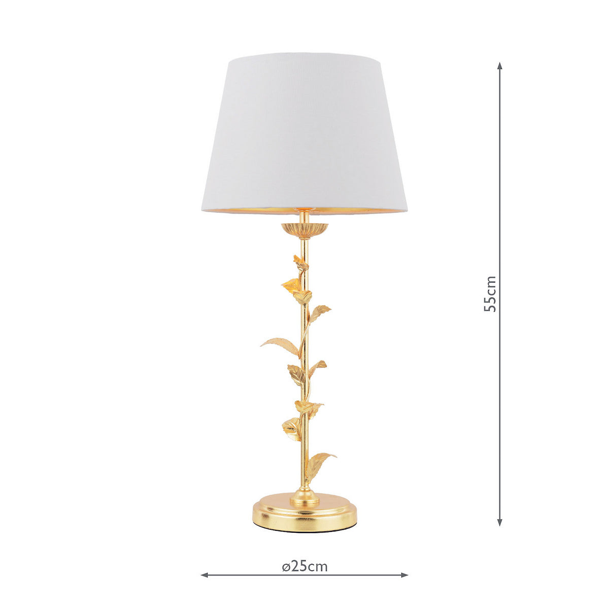 Laura Ashley Halton Table Lamp Distressed Gold Leaf With Shade