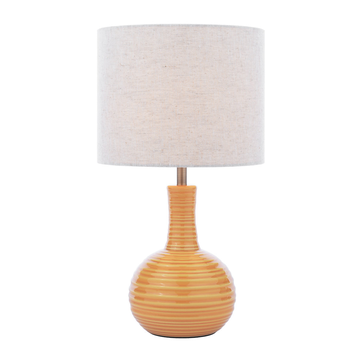 Laura Ashley Padley Table Lamp Yellow Ceramic and Antique Brass With Shade