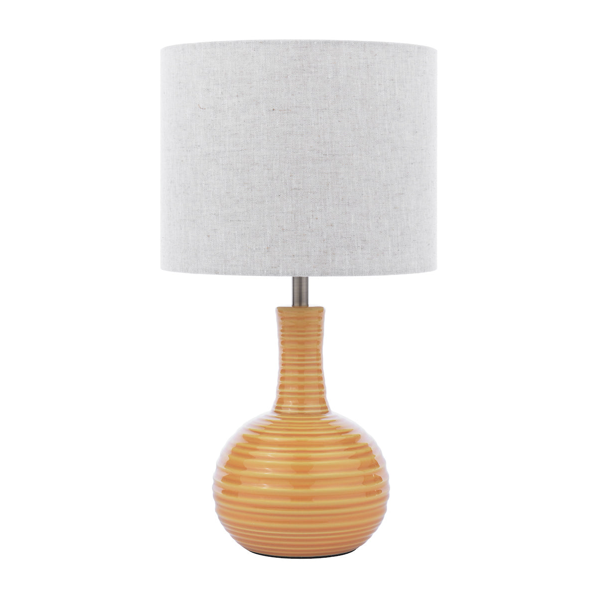 Laura Ashley Padley Table Lamp Yellow Ceramic and Antique Brass With Shade