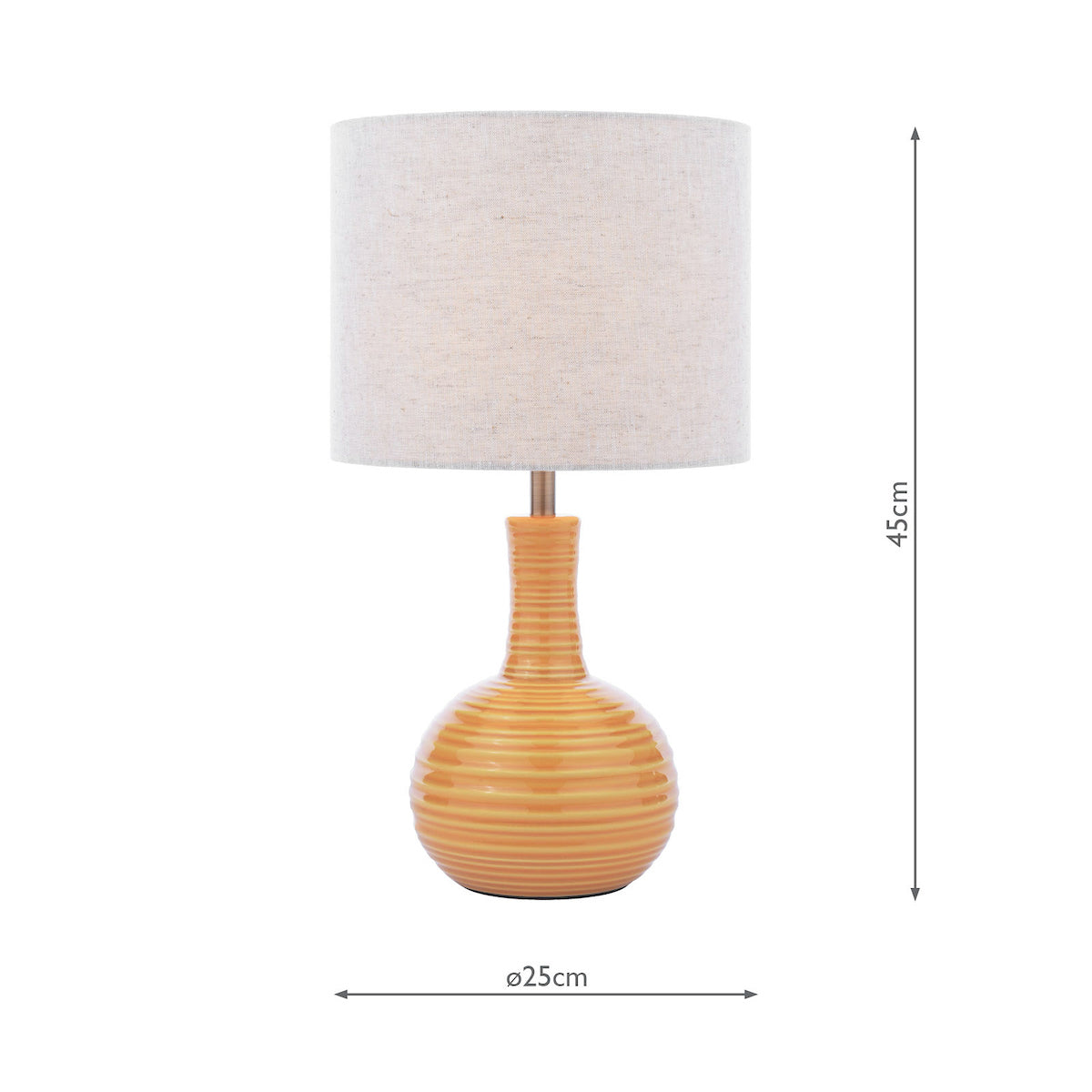 Laura Ashley Padley Table Lamp Yellow Ceramic and Antique Brass With Shade