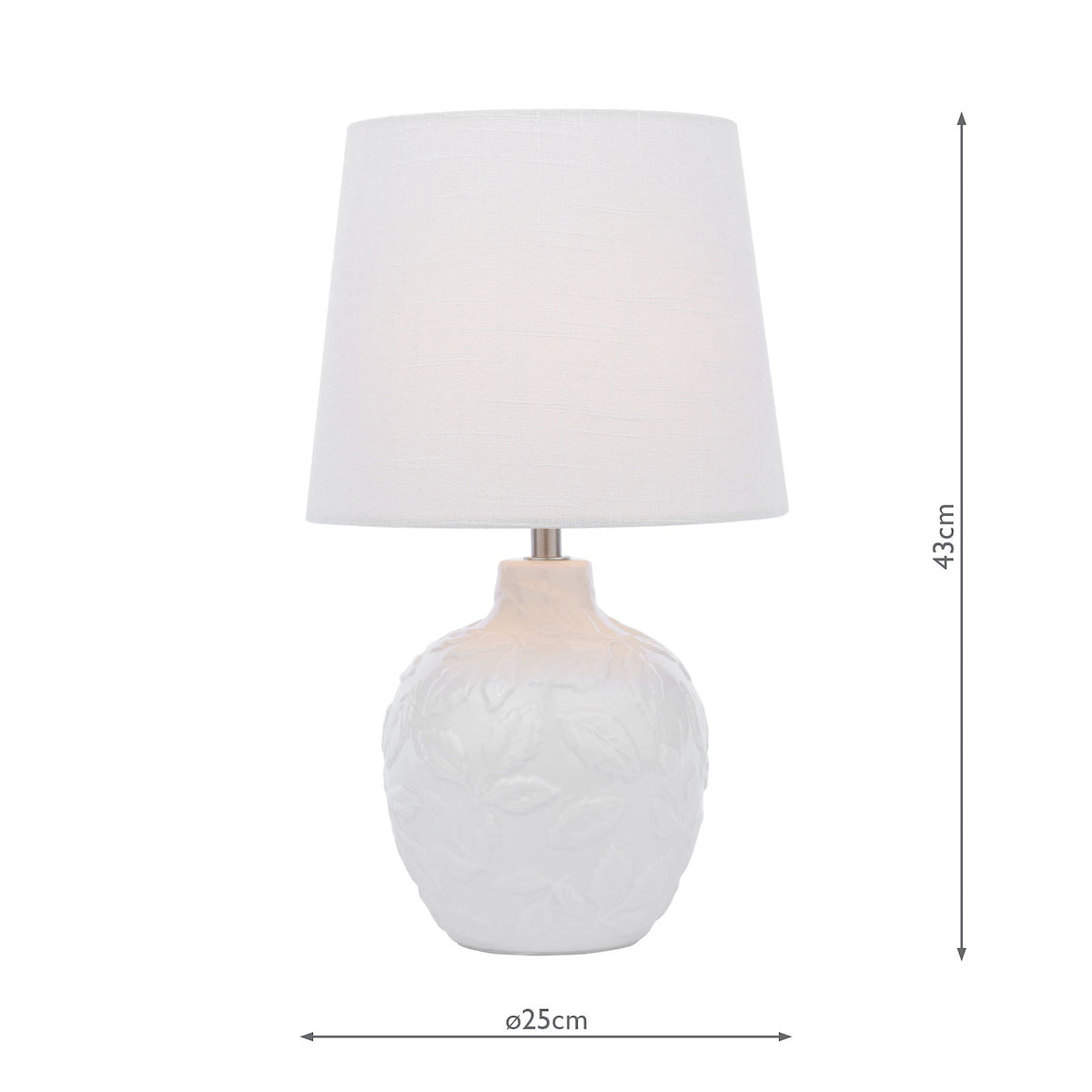 Laura Ashley Redhall Table Lamp White Ceramic and Polished Chrome With Shade
