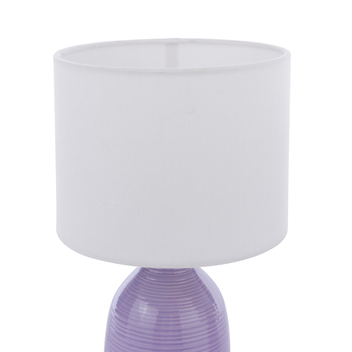Laura Ashley Penny Table Lamp Purple Ceramic and Polished Chrome With Shade (Twin Pack)