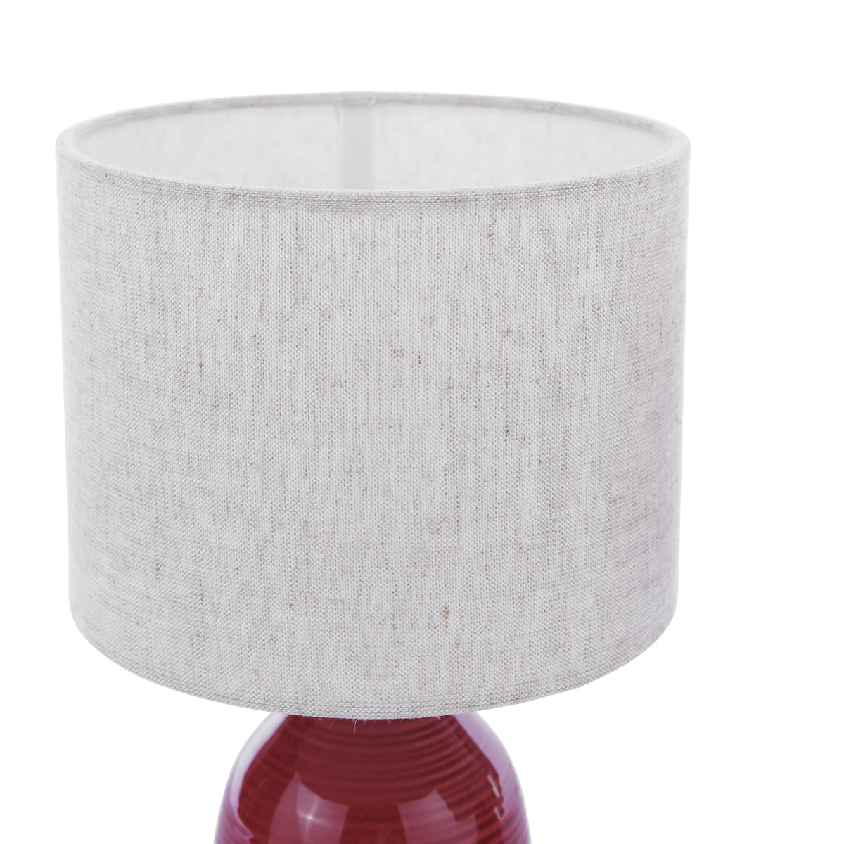 Laura Ashley Penny Table Lamp Red Ceramic and Polished Chrome With Shade (Twin Pack)