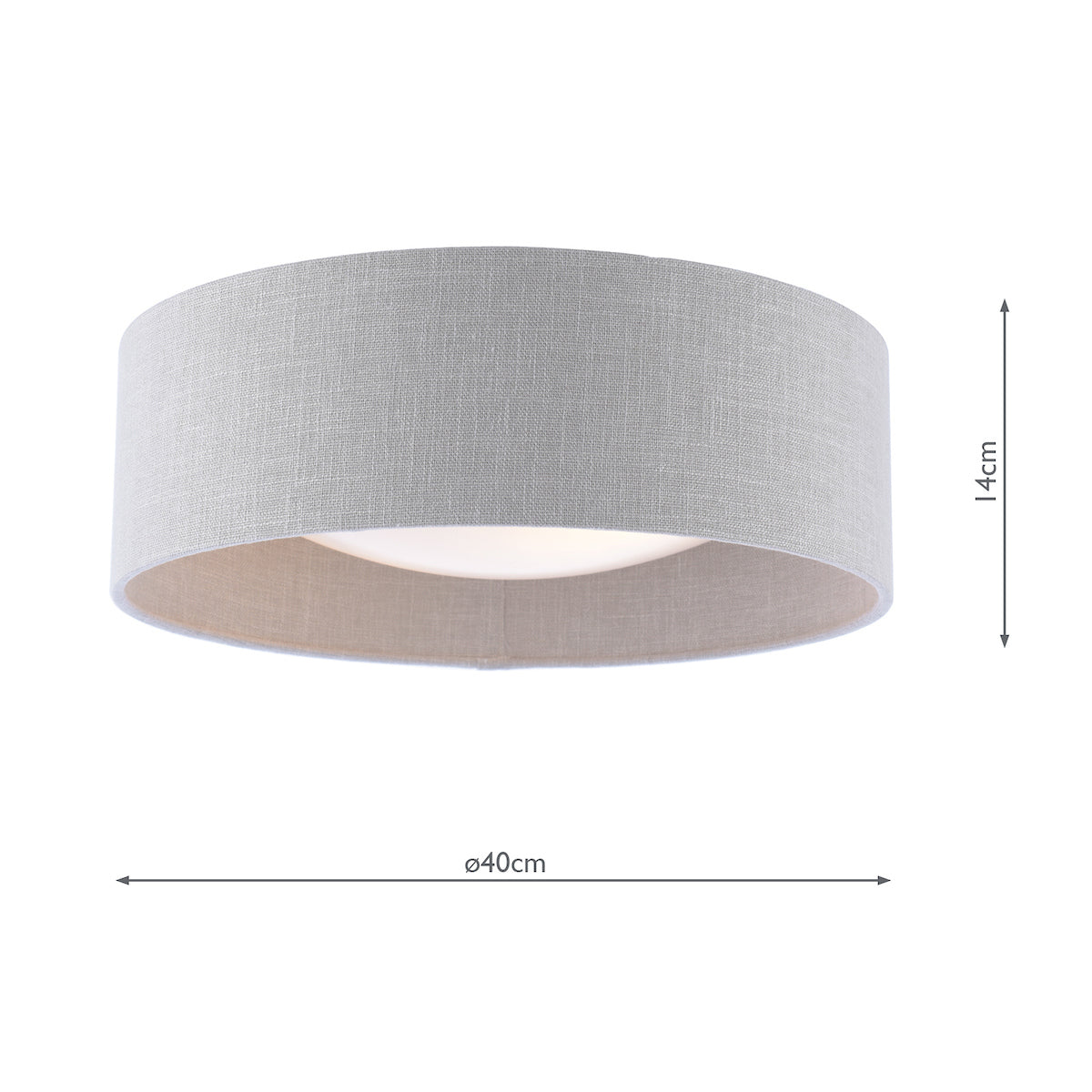 Laura Ashley Bacall 2 Light Flush Natural and White With Shade