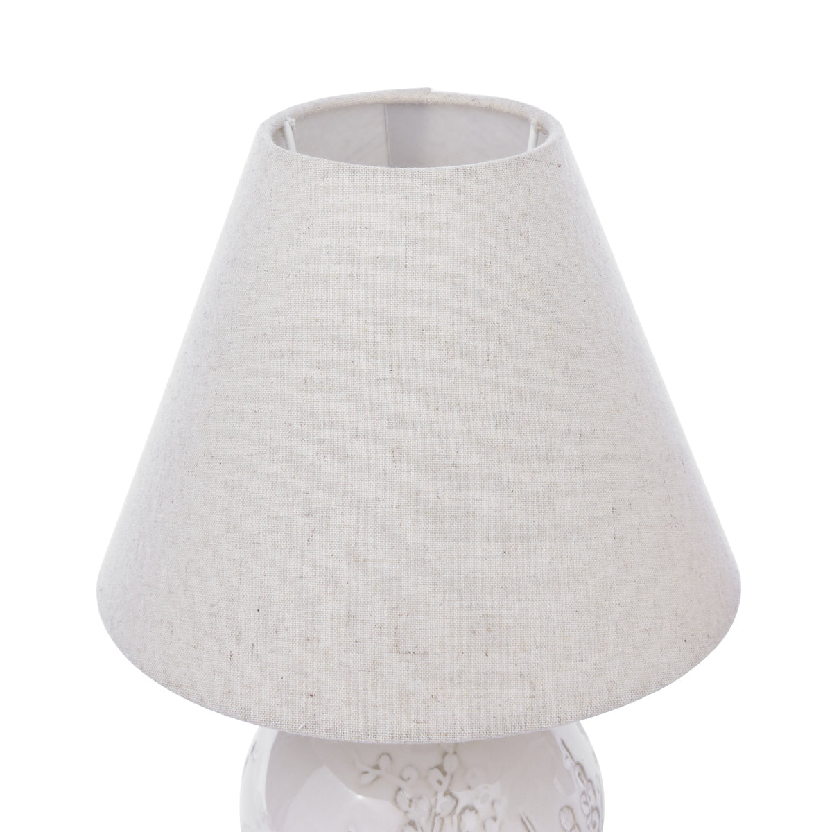 Laura Ashley Pussywillow Table Lamp Cream Ceramic and Polished Chrome With Shade (Twin Pack)