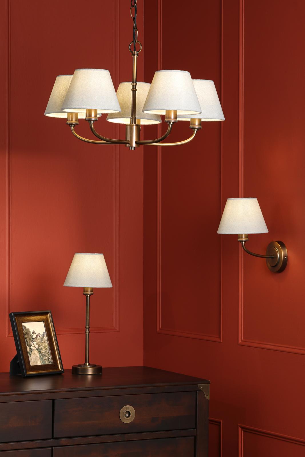 Laura Ashley Denston 5 Light Pendant Antique Bronze With Shade