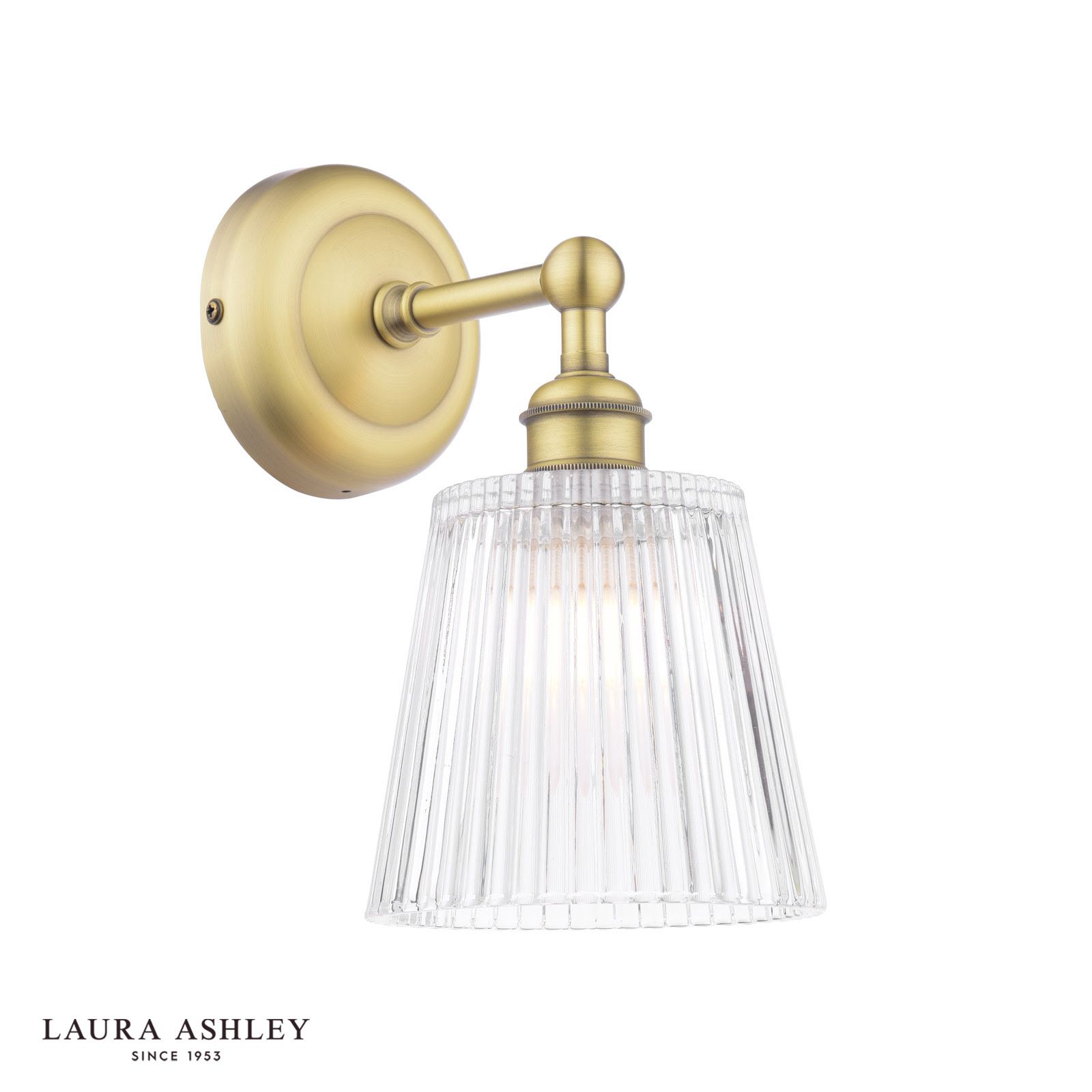 Callaghan Bathroom Wall Light Matt Antique Brass and Ribbed Glass IP44
