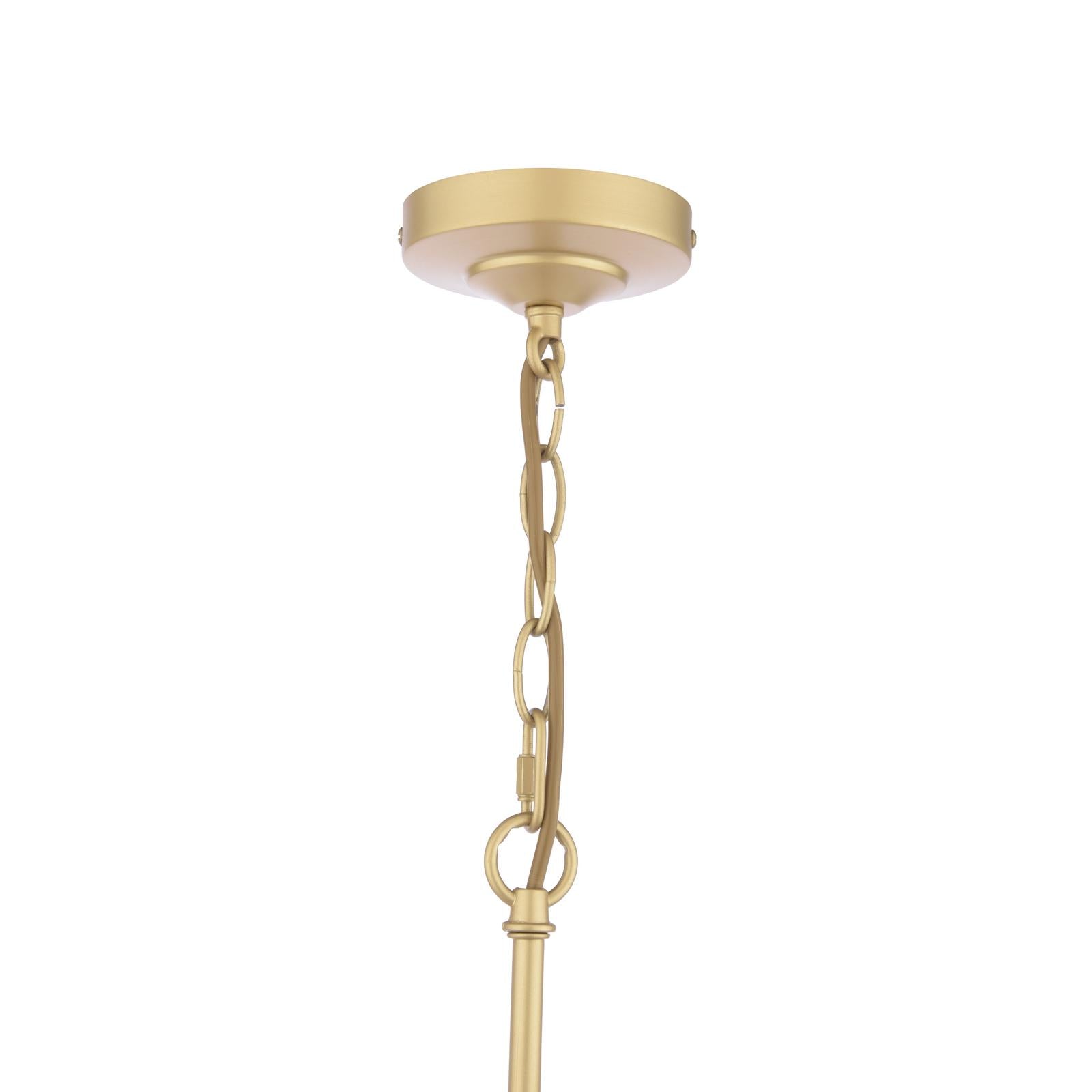 Laura Ashley Alexa 5 Light Pendant Glass and Matt Antique Brass