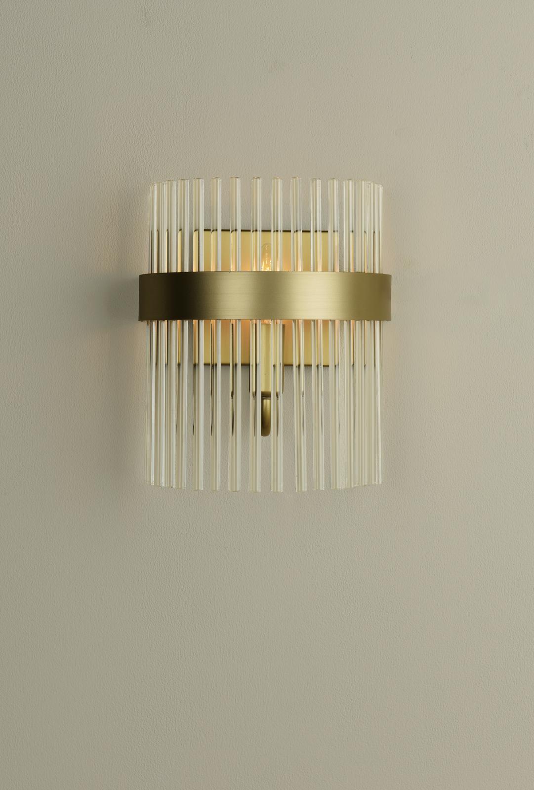 Laura Ashley Alexa Wall Light Glass and Matt Antique Brass