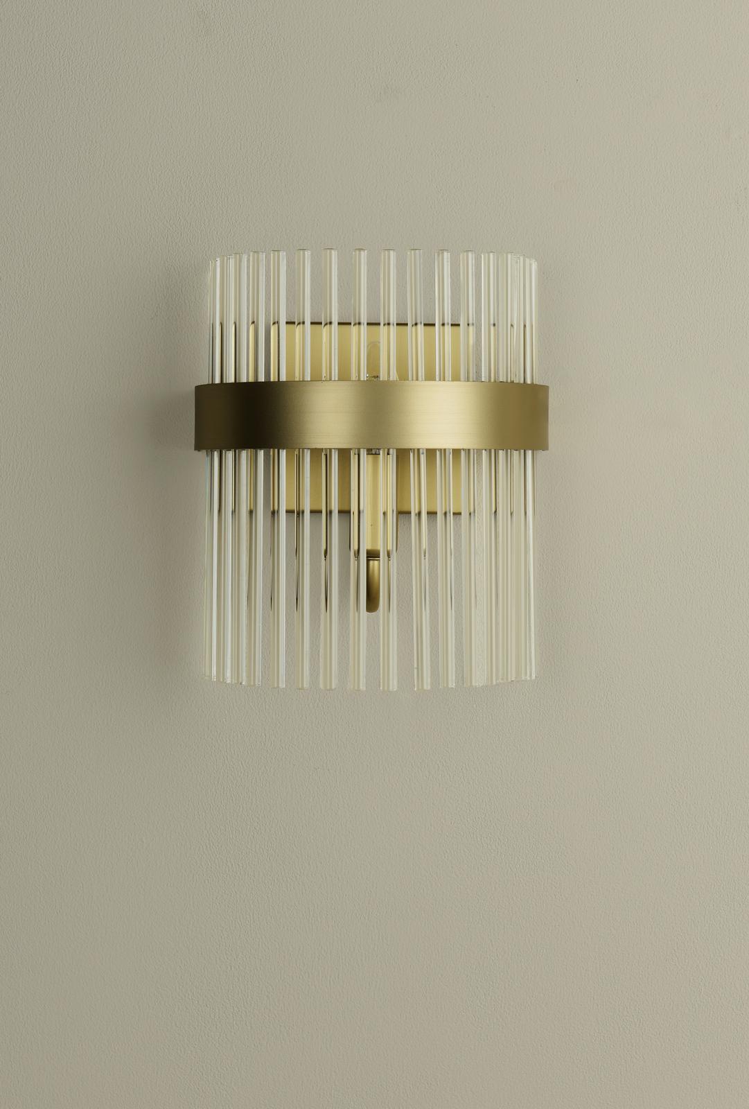 Laura Ashley Alexa Wall Light Glass and Matt Antique Brass