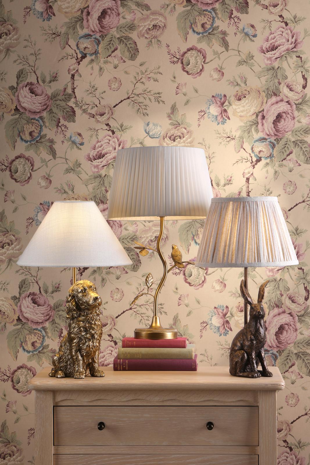 Laura Ashley Cocker Spaniel Table Lamp Antique Gold With Shade