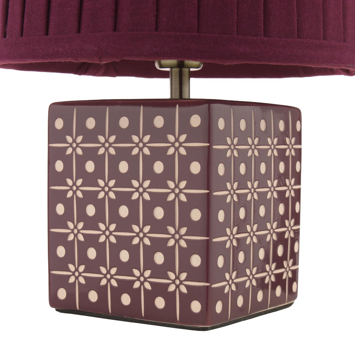 Laura Ashley Claudina Table Lamp Purple Ceramic and Antique Brass With Shade