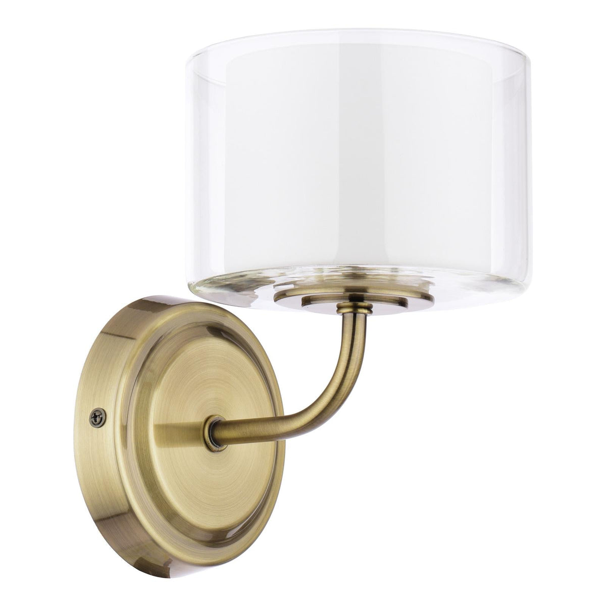 Laura Ashley Southwell Wall Light Antique Brass and Opal Glass
