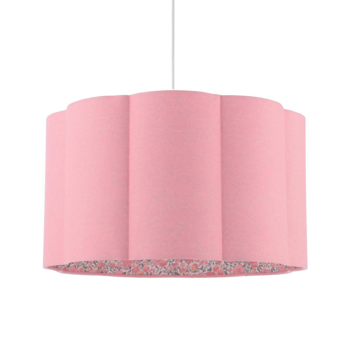 Laura Ashley Loveston Pink Cotton Scalloped Shade 38cm