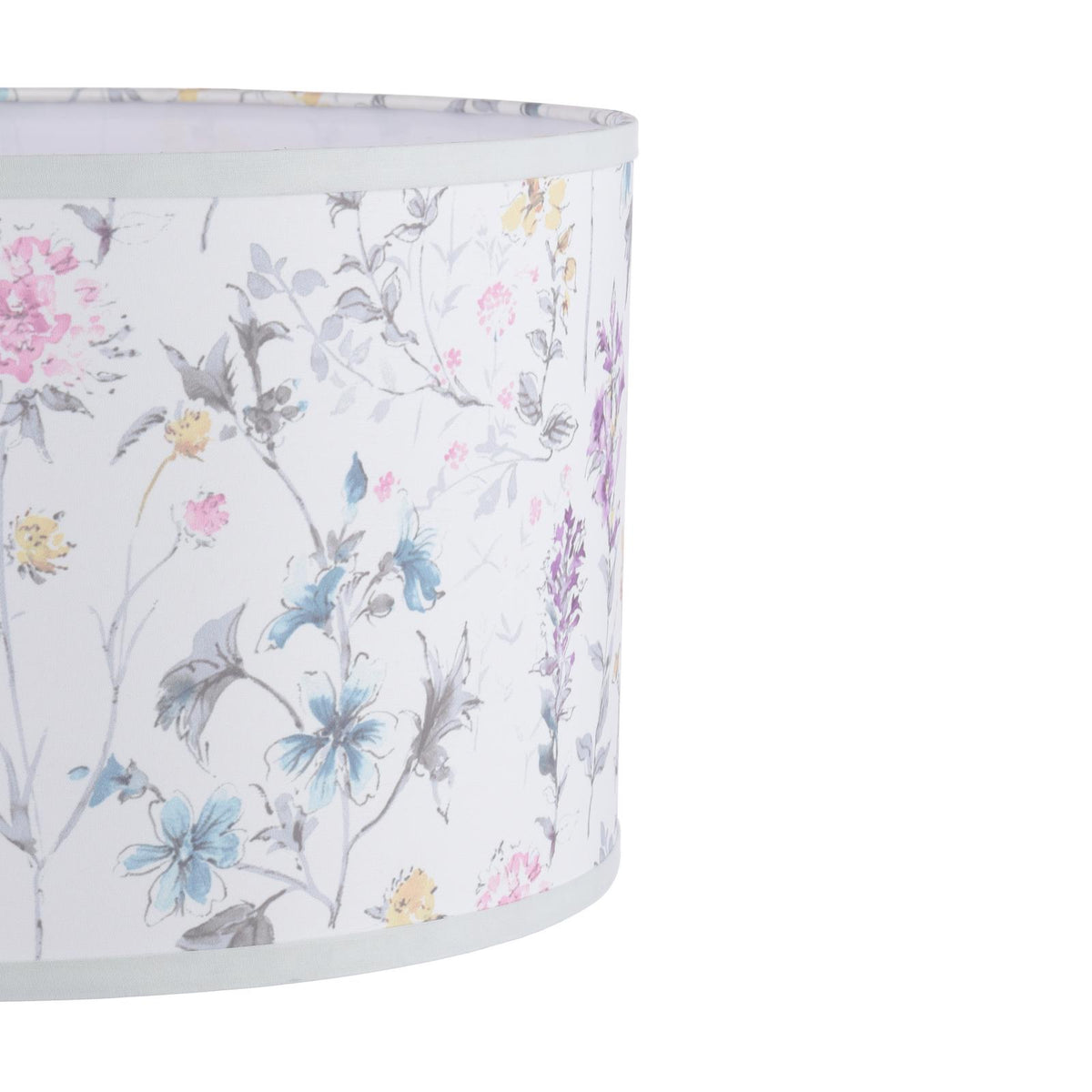 Laura Ashley Wild Meadow Multi Blue Cotton Drum Shade 38cm