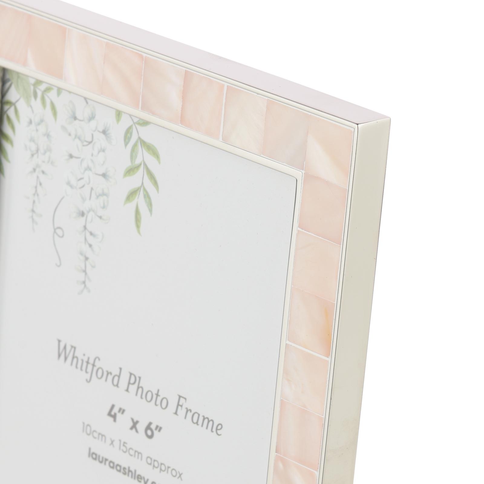 Laura Ashley Whitford Photo Frame Polished Nickel and Pink 4" x 6"