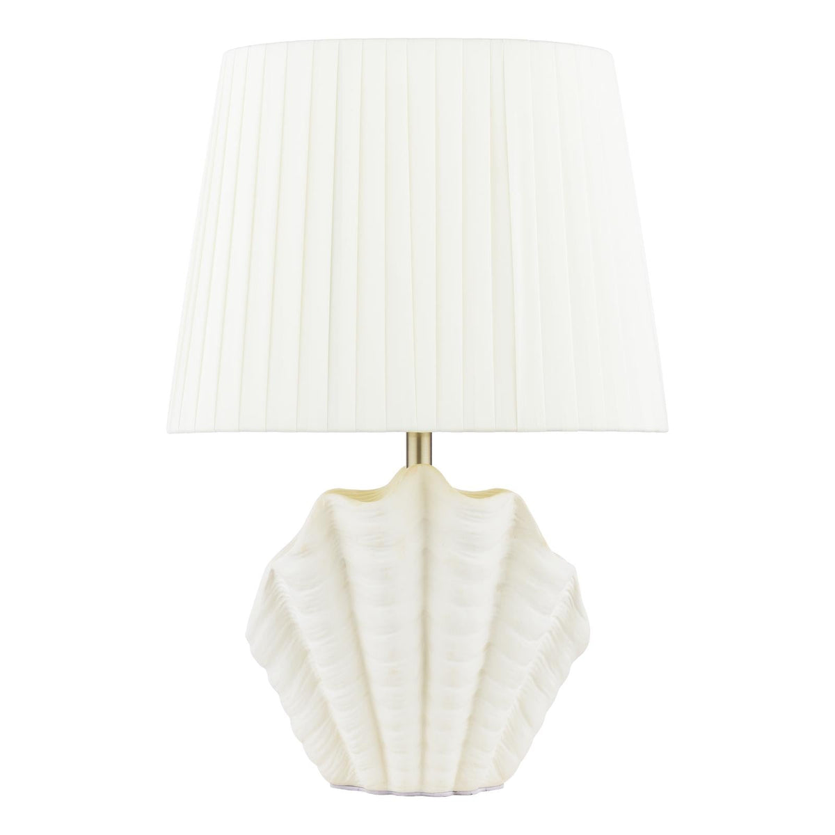 Laura Ashley Shell Table Lamp White Ceramic and Satin Chrome With Shade