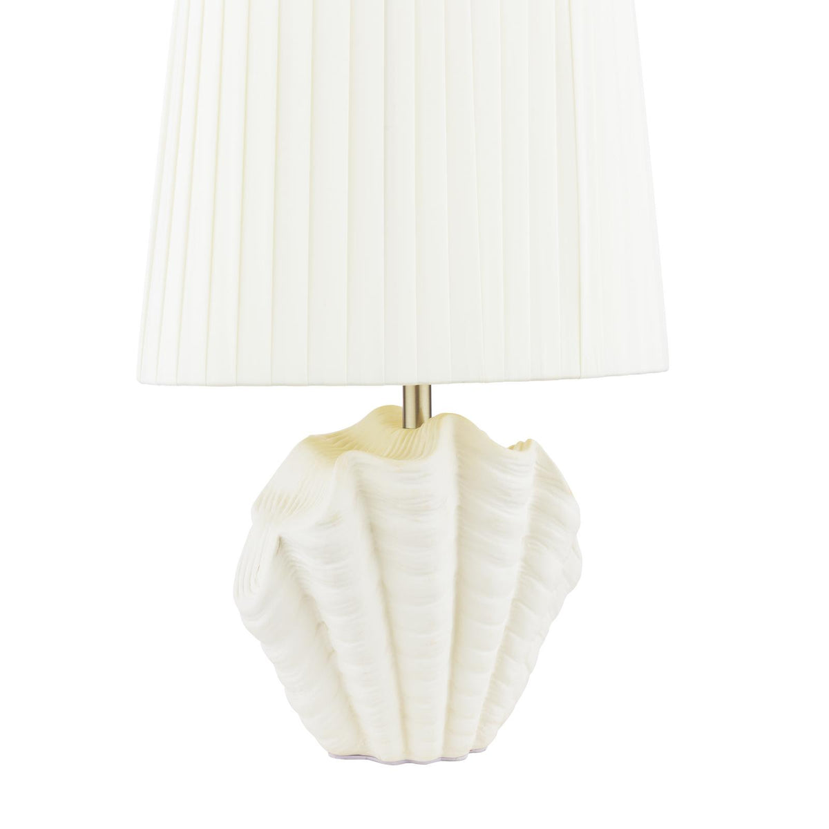 Laura Ashley Shell Table Lamp White Ceramic and Satin Chrome With Shade