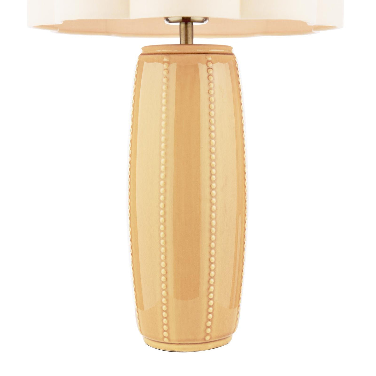 Laura Ashley Littleton Table Lamp Yellow Ceramic and Antique Brass With Shade