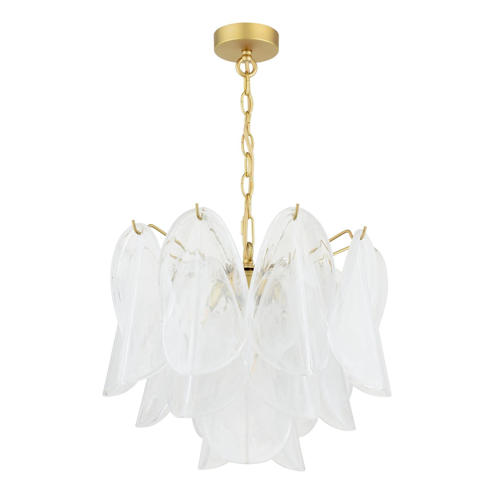 Laura Ashley Stannington 4 Light Pendant Matt Antique Brass and White Glass