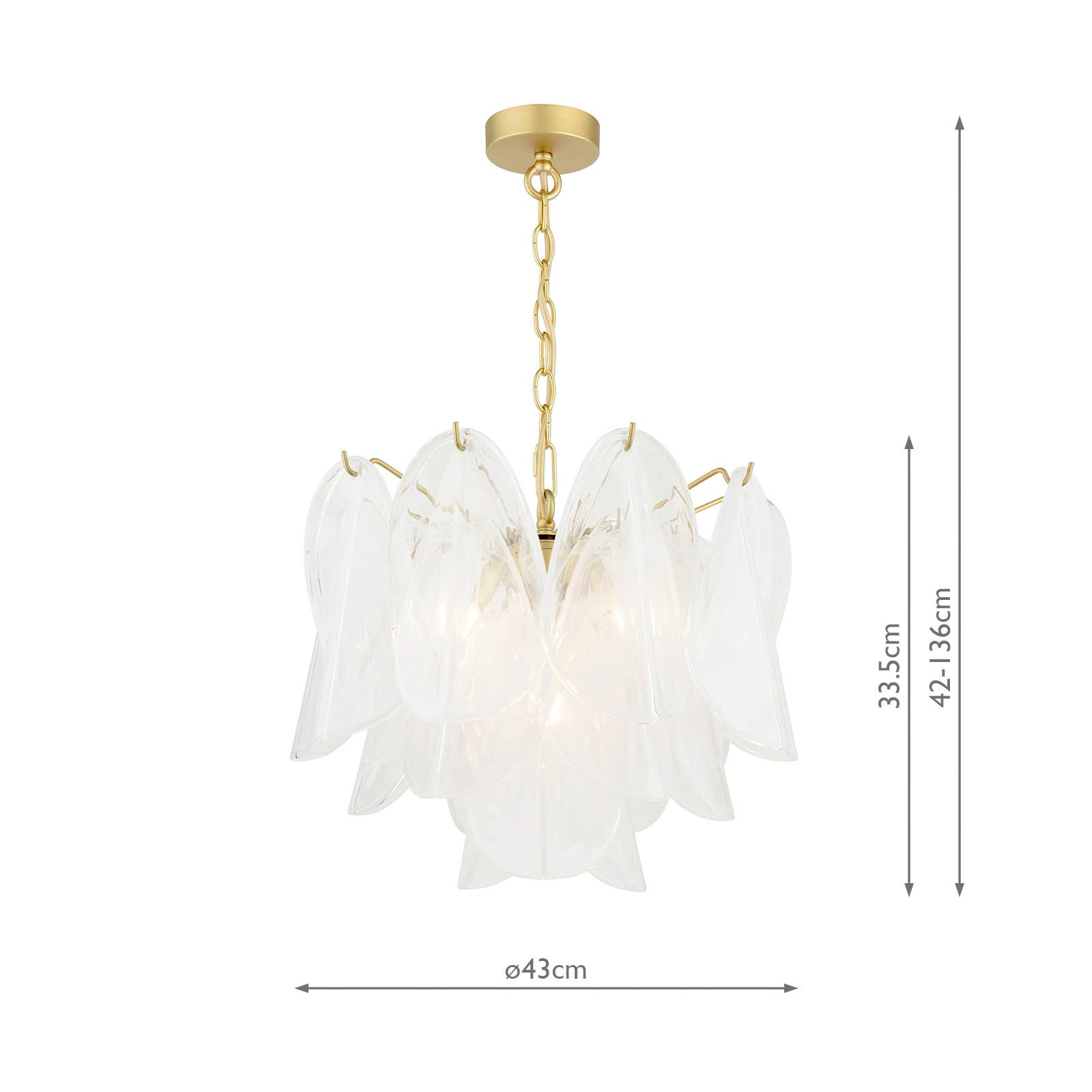 Laura Ashley Stannington 4 Light Pendant Matt Antique Brass and White Glass